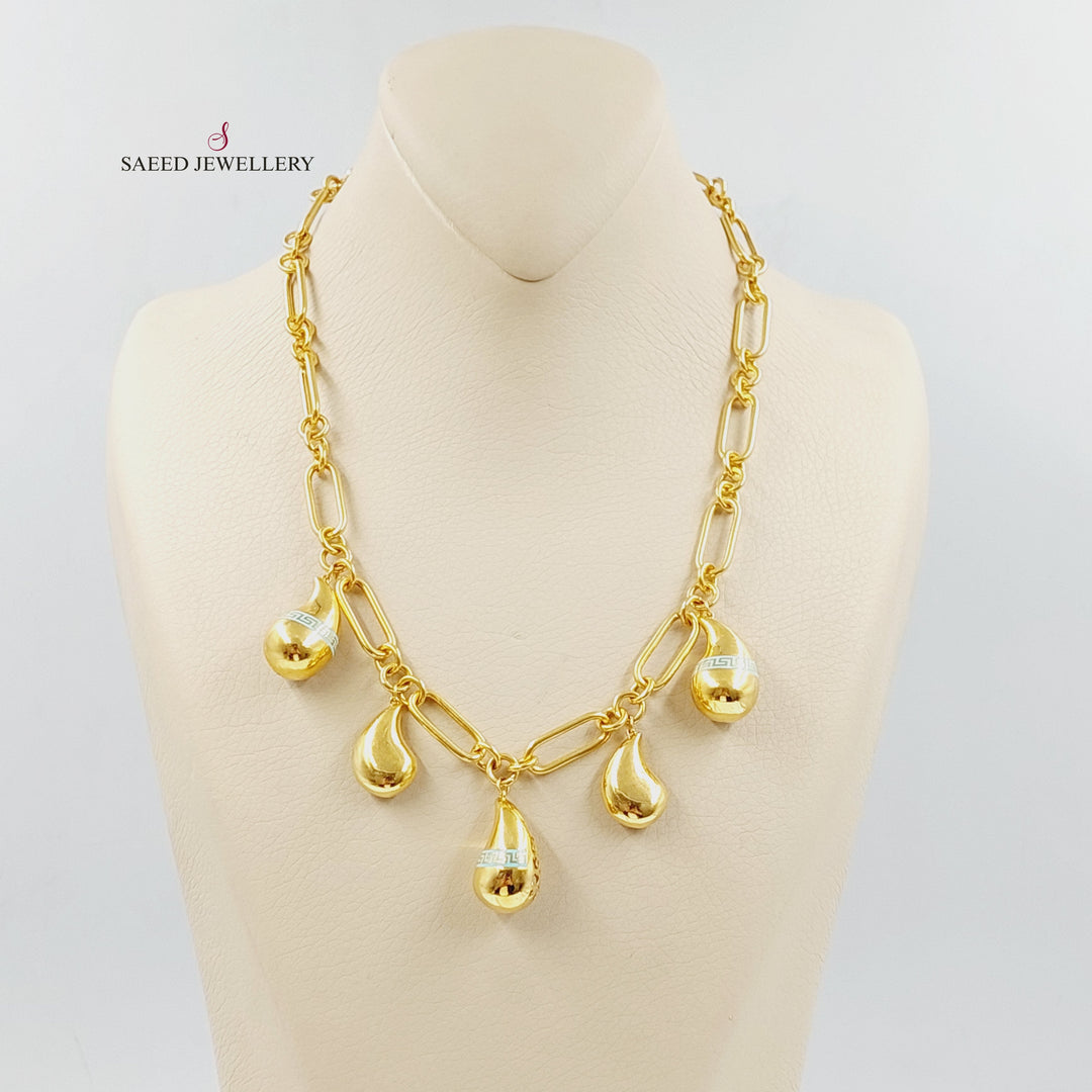 21K Gold Enameled Almond Necklace by Saeed Jewelry - Image 1