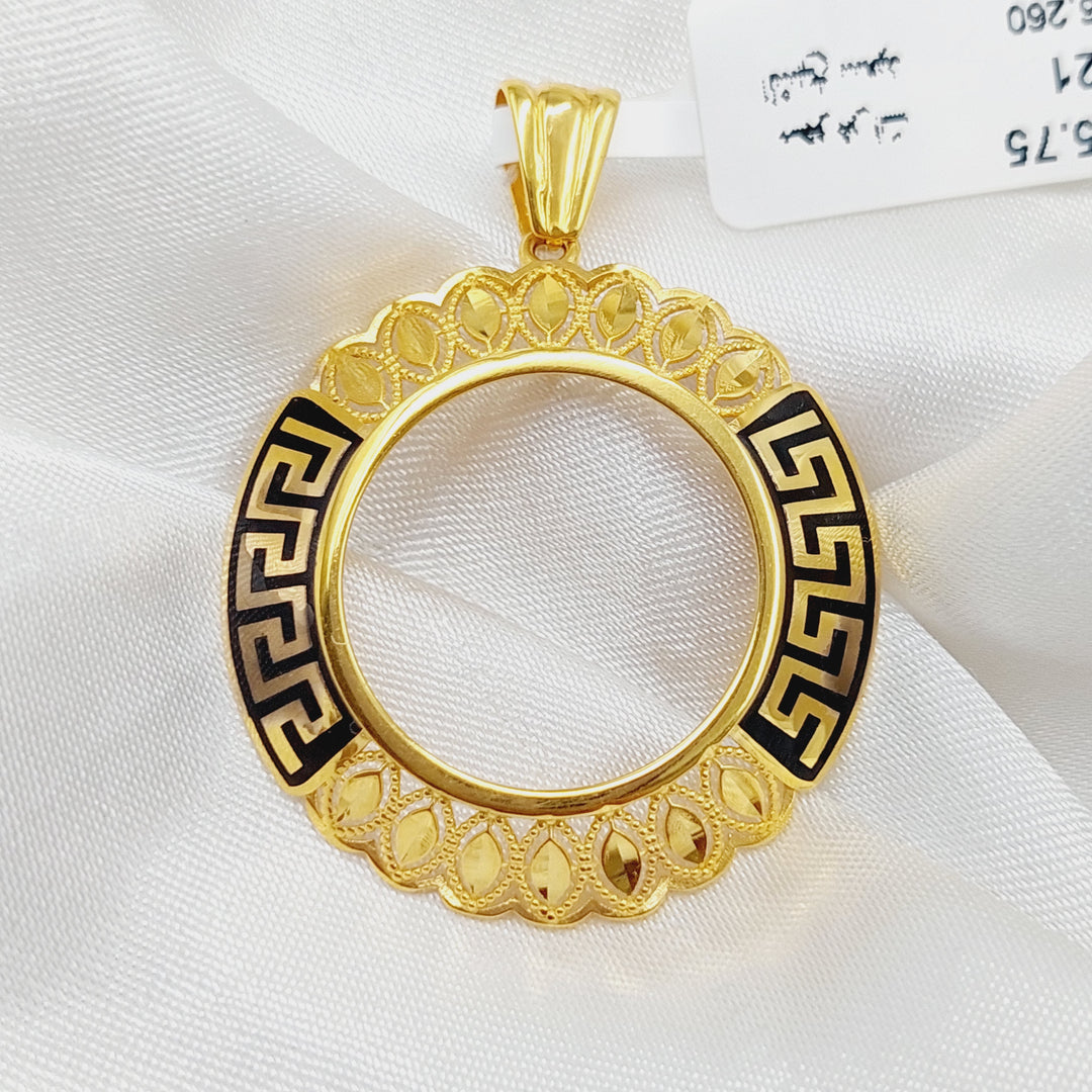 21K Gold Enameled Virna Frame Pendant by Saeed Jewelry - Image 17