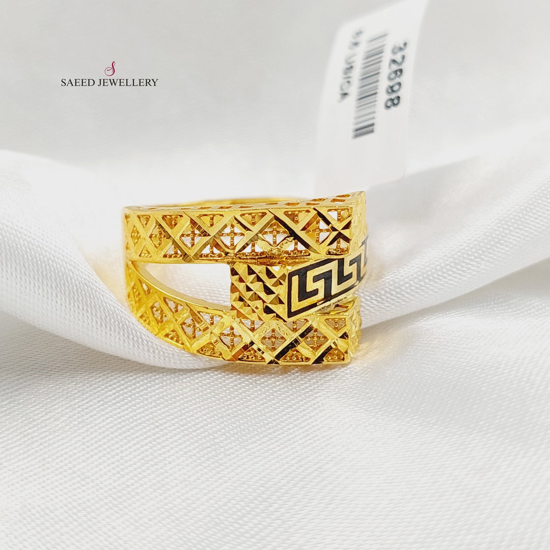 21K Gold Enameled Pyramid Ring by Saeed Jewelry - Image 3