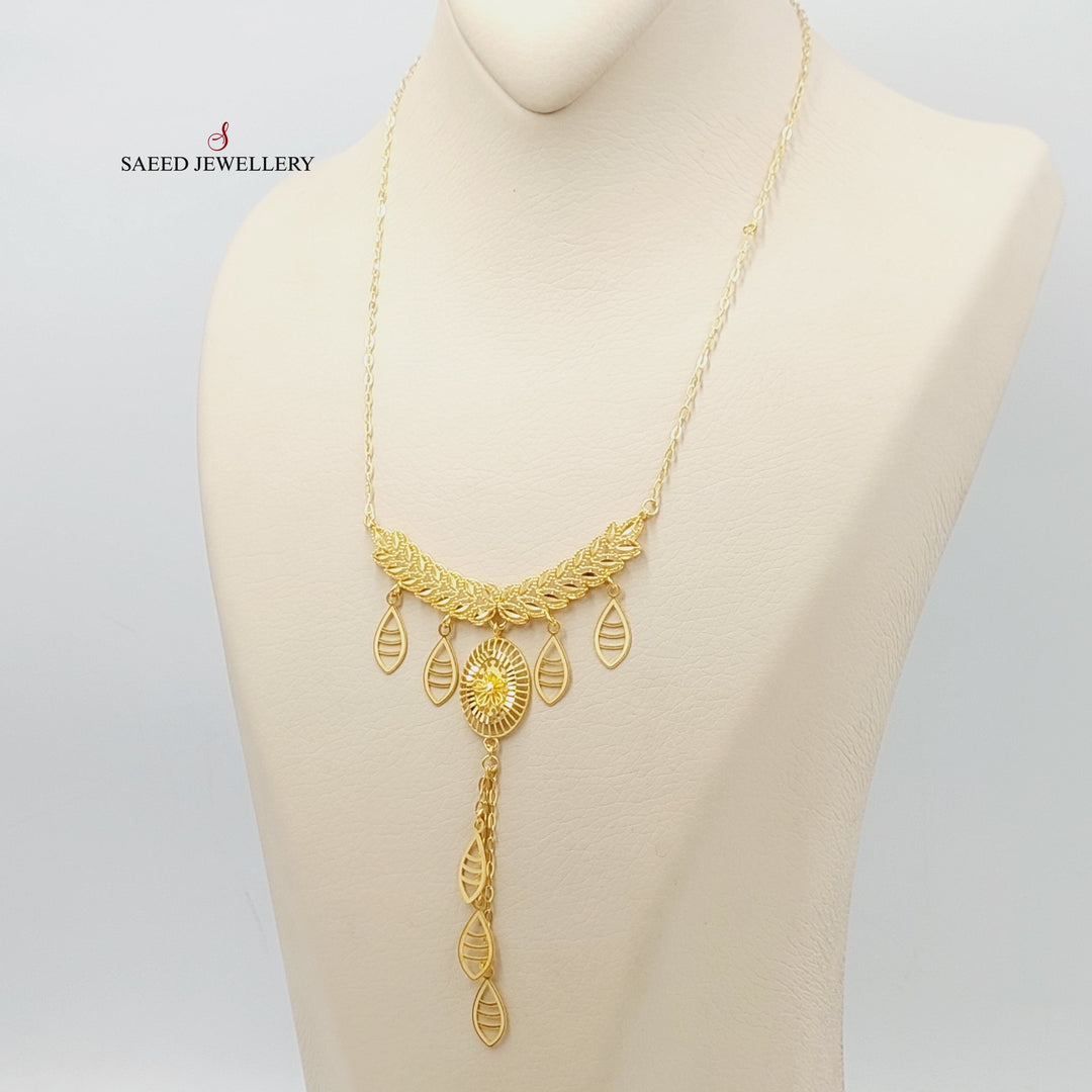 21K Gold Leaf Necklace by Saeed Jewelry - Image 11