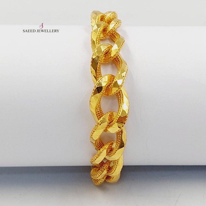 21K Gold Deluxe Cuban Links Bracelet by Saeed Jewelry - Image 1