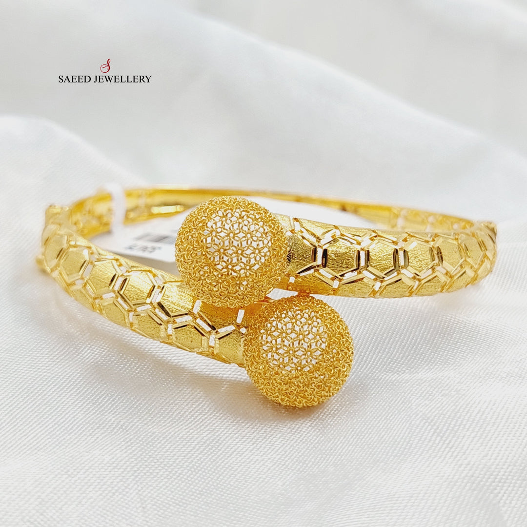 21K Gold Deluxe Balls Bangle Bracelet by Saeed Jewelry - Image 1