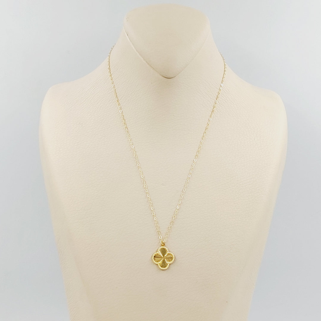 Clover Necklace Made of 18K Gold by Saeed Jewelry 