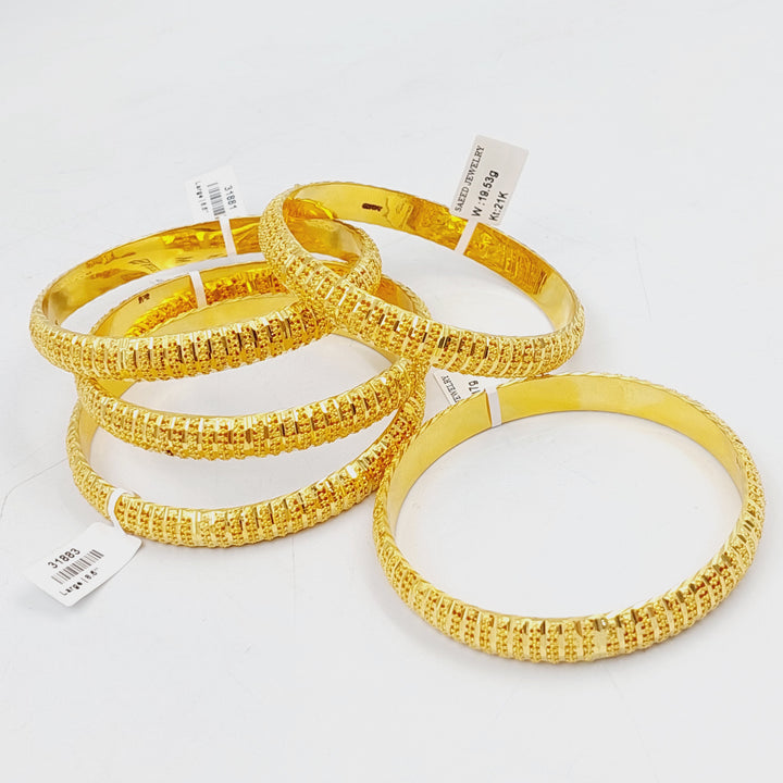 21K Gold Kuwaiti Bangle by Saeed Jewelry - Image 9