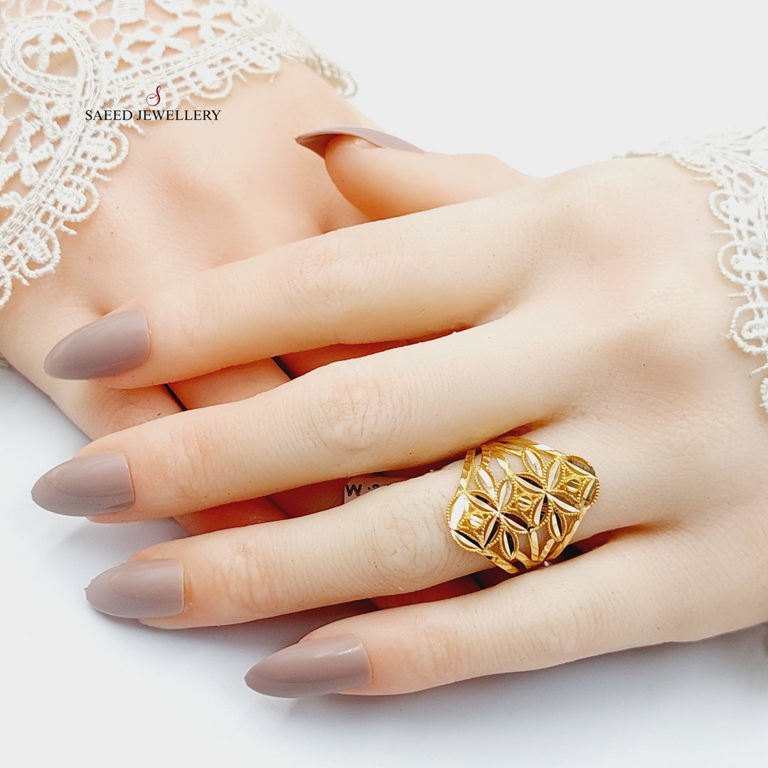 21K Gold Leaf Ring by Saeed Jewelry - Image 13