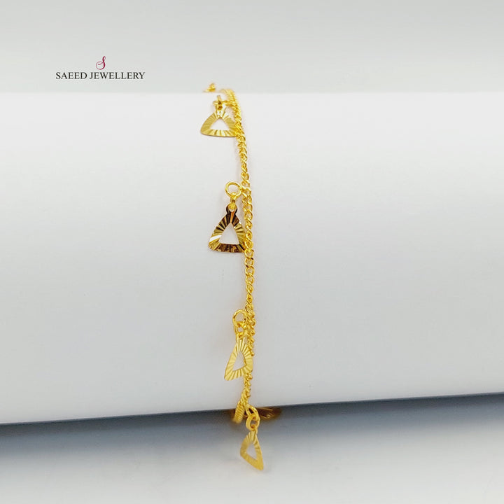 21K Gold Deluxe Dandash Bracelet by Saeed Jewelry - Image 3