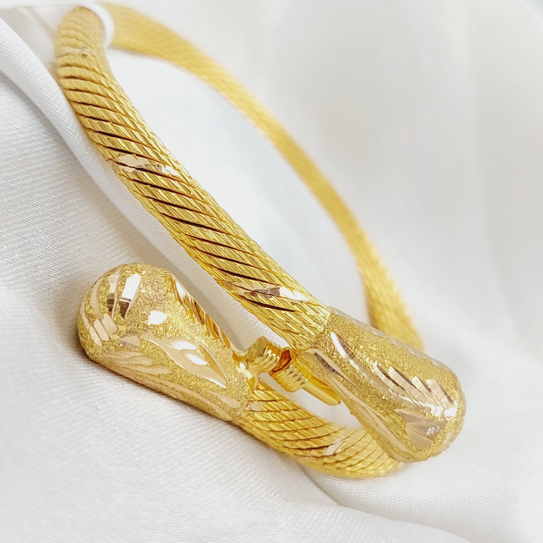 21K Gold Twisted Bangle Bracelet by Saeed Jewelry - Image 13