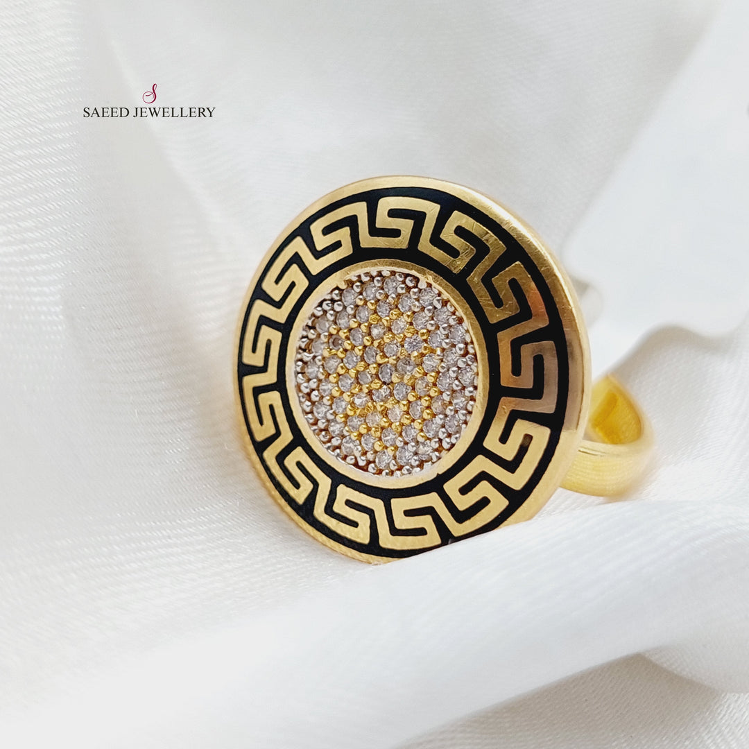 21K Gold Fancy Enamel Ring by Saeed Jewelry - Image 7