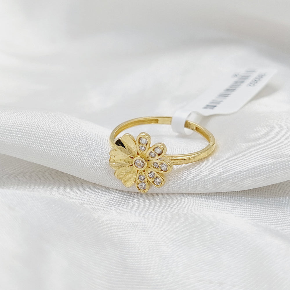 18K Gold Zircon Studded Rose Ring by Saeed Jewelry - Image 2