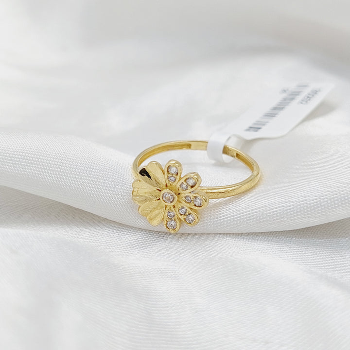 18K Gold Zircon Studded Rose Ring by Saeed Jewelry - Image 2