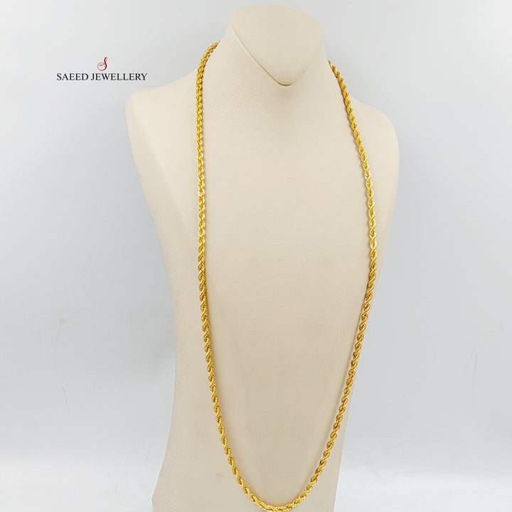 (4.5mm) Rope Chain Made Of 21K Yellow Gold by Saeed Jewelry-28949