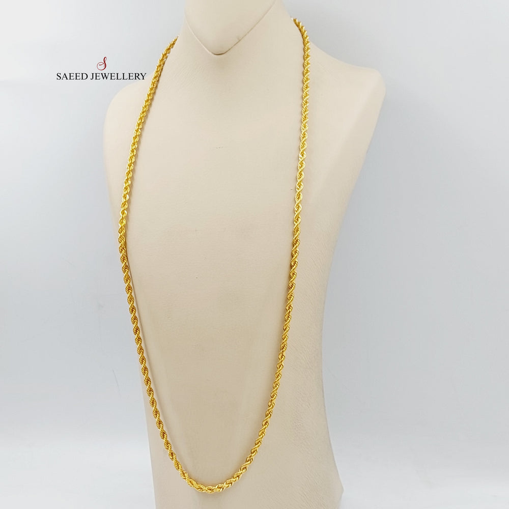 (4.5mm) Rope Chain Made Of 21K Yellow Gold by Saeed Jewelry-28949