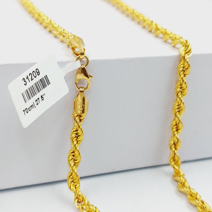 (4.5mm) Rope Chain Made Of 21K Yellow Gold by Saeed Jewelry-28949