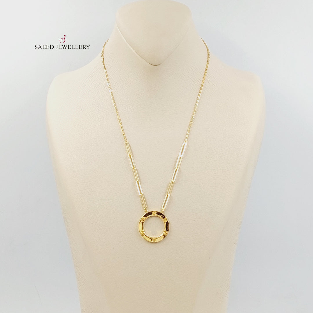 21K Gold Deluxe Figaro Necklace by Saeed Jewelry - Image 3