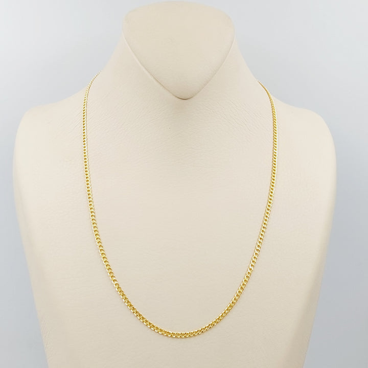 21K Gold 2.5mm Figaro Chain 50cm by Saeed Jewelry - Image 6