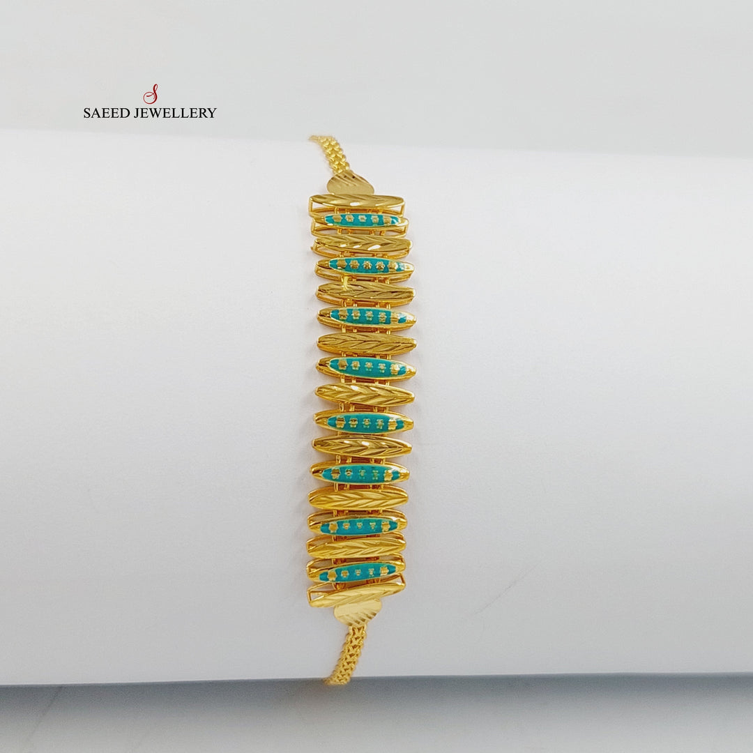 21K اسوارة اجنحة مينا-مجوهرات الشيخ سعيد-Saeed Jewelry 