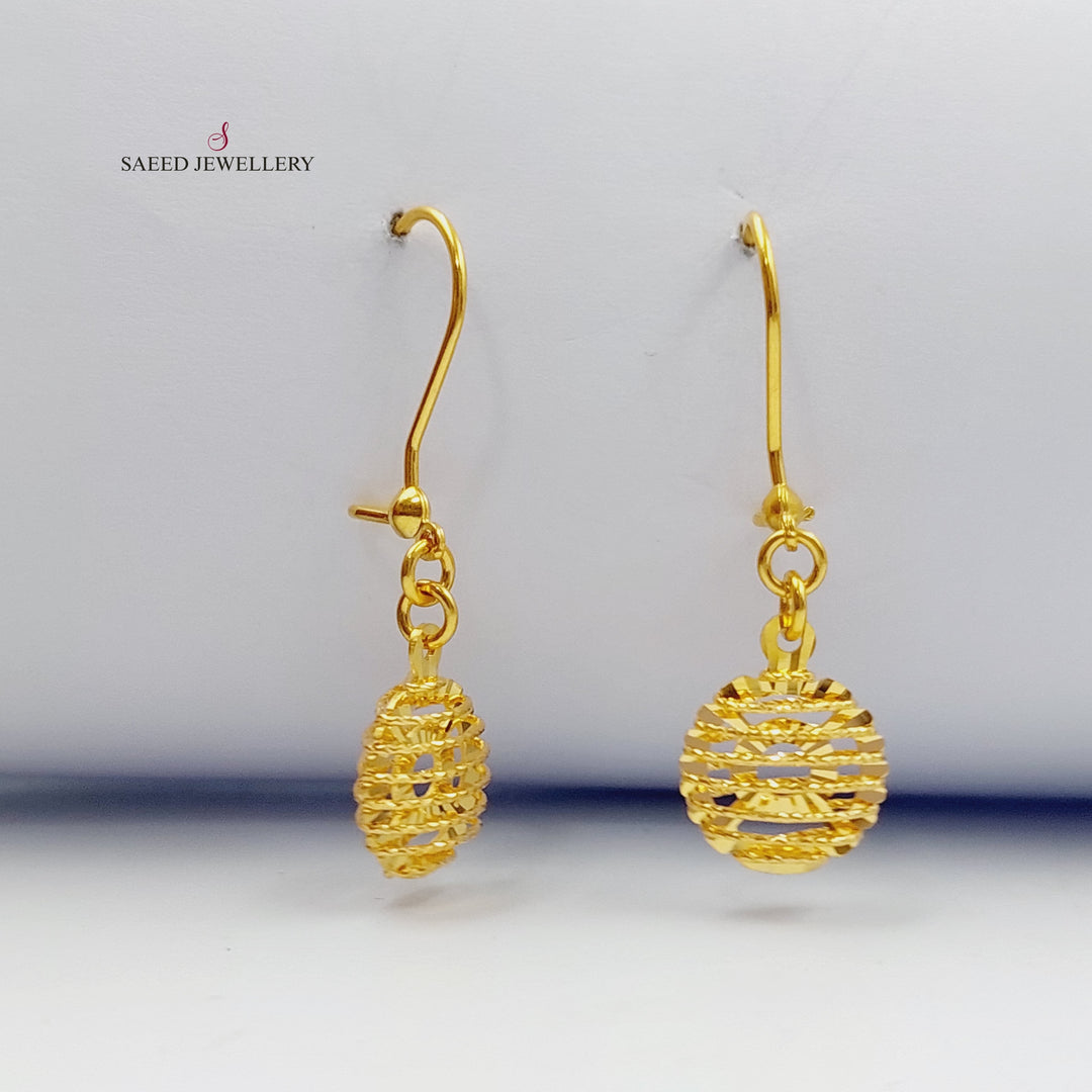 21K Gold Turkish Earrings by Saeed Jewelry - Image 9