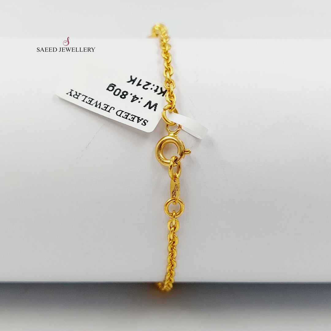 21K Gold Enameled Paperclip Bracelet by Saeed Jewelry - Image 4