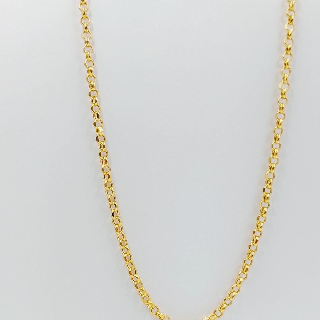 21K Gold 4mm Cable Link Chain 80cm by Saeed Jewelry - Image 5