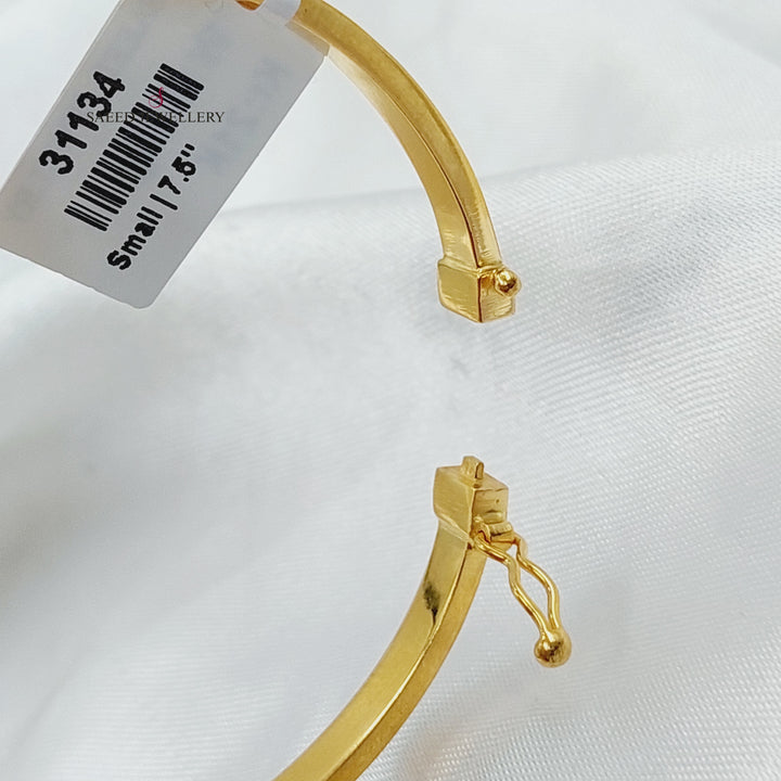 21K Gold 4mm Figaro Bangle Bracelet by Saeed Jewelry - Image 2