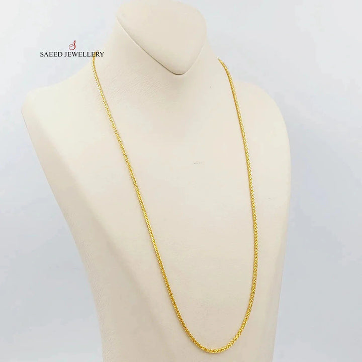 21K Gold 4mm Franco Chain 60cm by Saeed Jewelry - Image 1