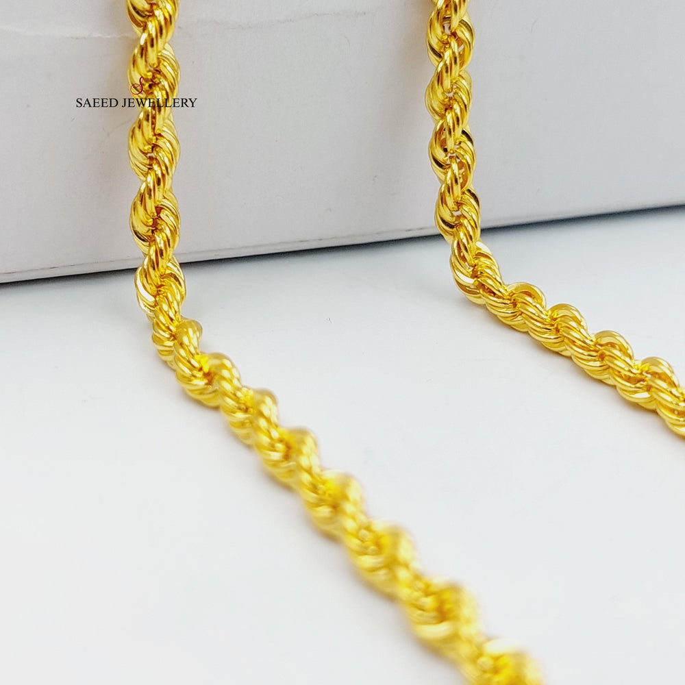 (4mm) Rope Chain 70cm Made Of 21K Yellow Gold by Saeed Jewelry-29277