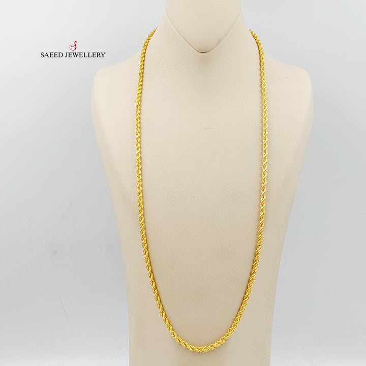 (4mm) Rope Chain 70cm Made Of 21K Yellow Gold by Saeed Jewelry-29277