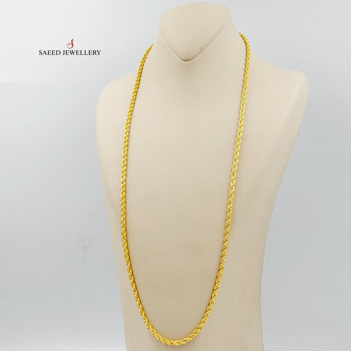 (4mm) Rope Chain 70cm Made Of 21K Yellow Gold by Saeed Jewelry-29277
