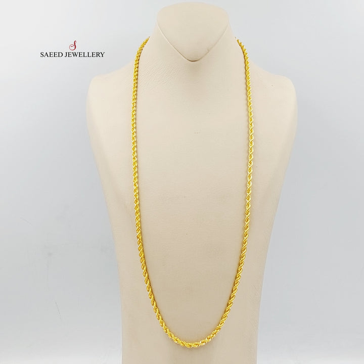 (4mm) Rope Chain 70cm Made Of 21K Yellow Gold by Saeed Jewelry-29277