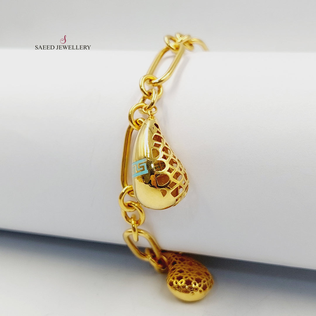 21K Gold Enameled Almond Bracelet by Saeed Jewelry - Image 1