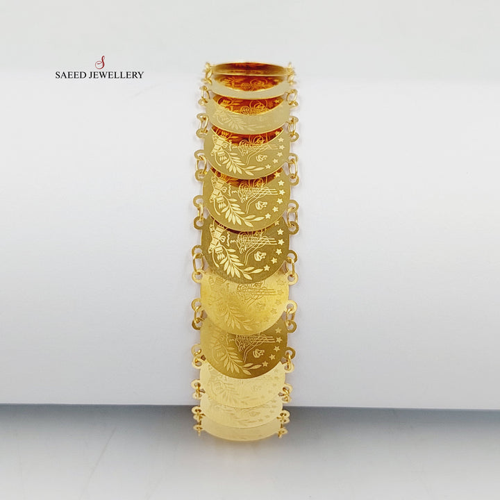 21K Gold Rashadi Eighths Bracelet by Saeed Jewelry - Image 3