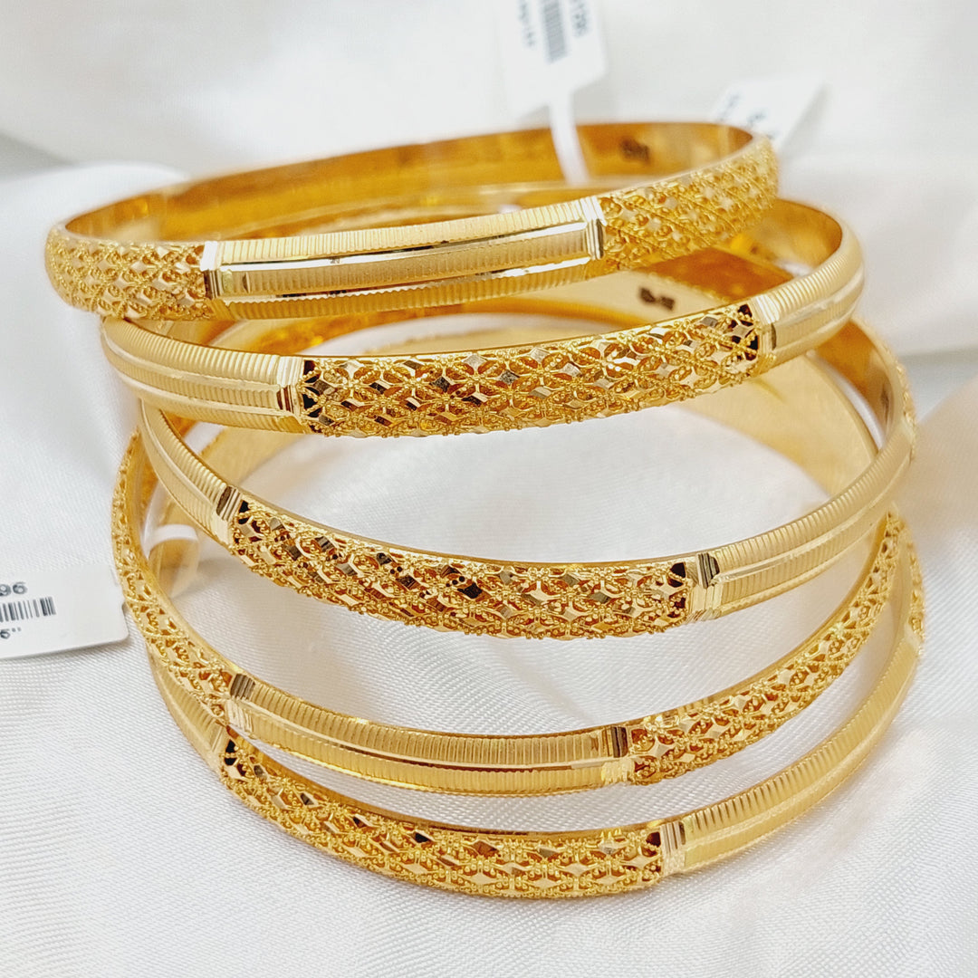 21K Gold Kuwaiti Bangle by Saeed Jewelry - Image 7