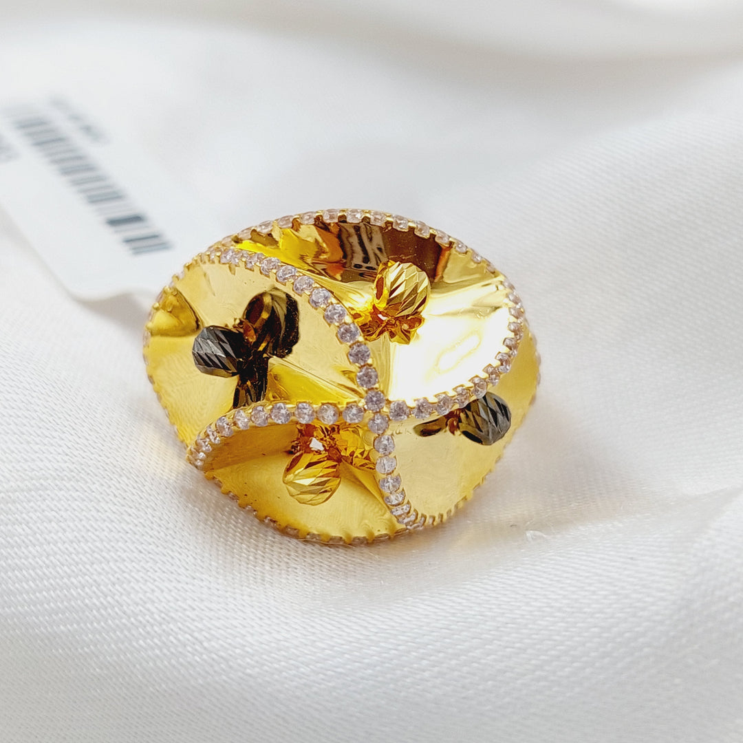 21K Gold Floral Cluster Ring