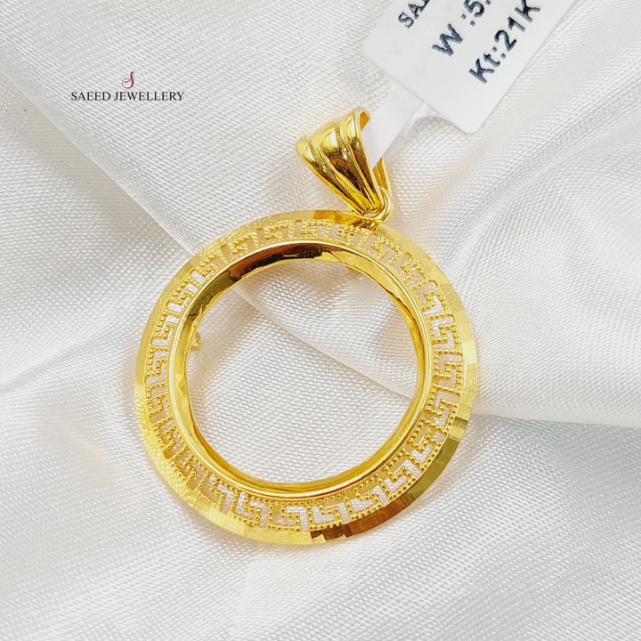 21K Gold Rashadi Frame Pendant by Saeed Jewelry - Image 3