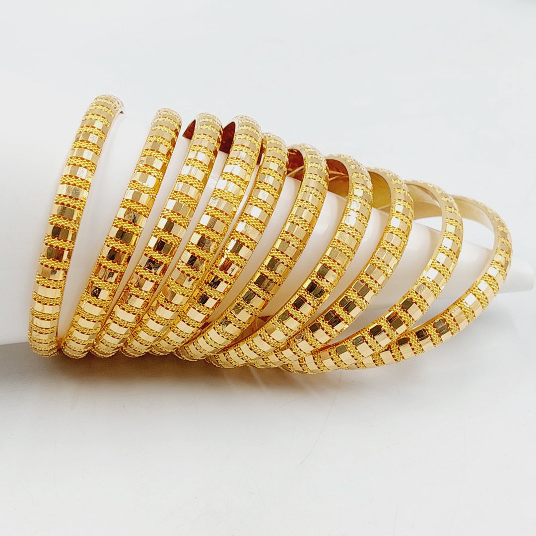 21K Gold Bahraini Bangle by Saeed Jewelry - Image 11