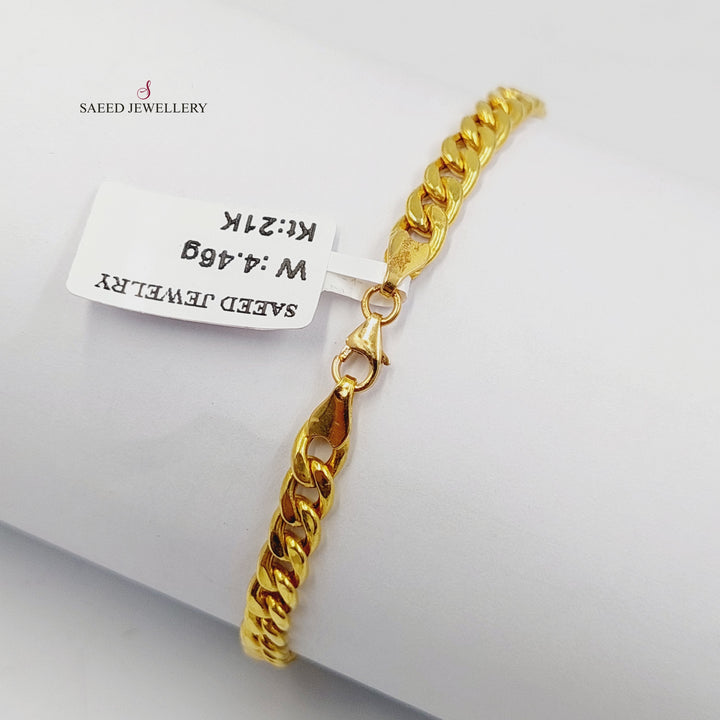 (5mm) Cuban Links Bracelet  Made Of 21K Yellow Gold by Saeed Jewelry-30683