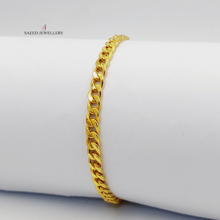 (5mm) Cuban Links Bracelet  Made Of 21K Yellow Gold by Saeed Jewelry-30683