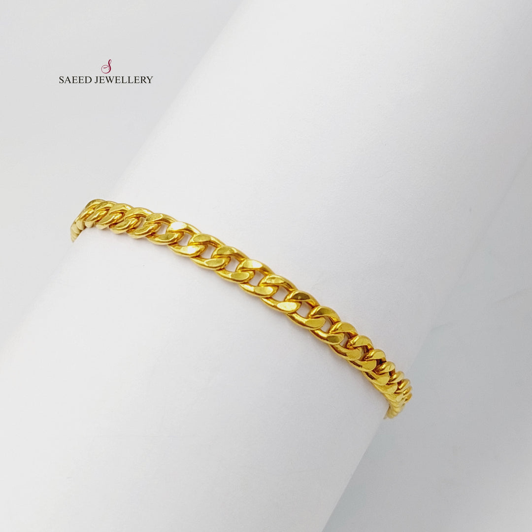 21K Gold 5mm Cuban Links Bracelet by Saeed Jewelry - Image 4