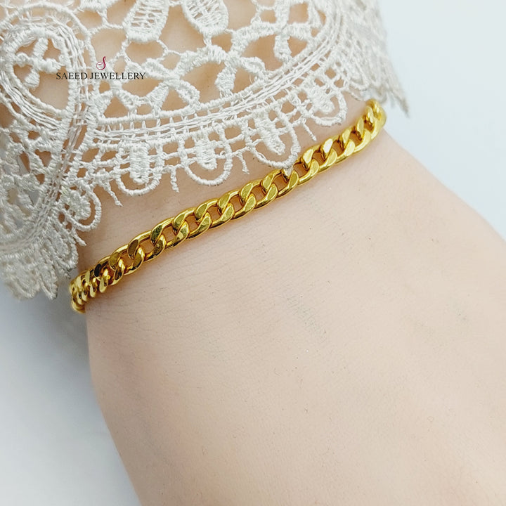 (5mm) Cuban Links Bracelet  Made Of 21K Yellow Gold by Saeed Jewelry-30683