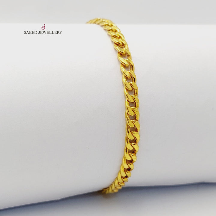 (5mm) Cuban Links Bracelet  Made Of 21K Yellow Gold by Saeed Jewelry-30683