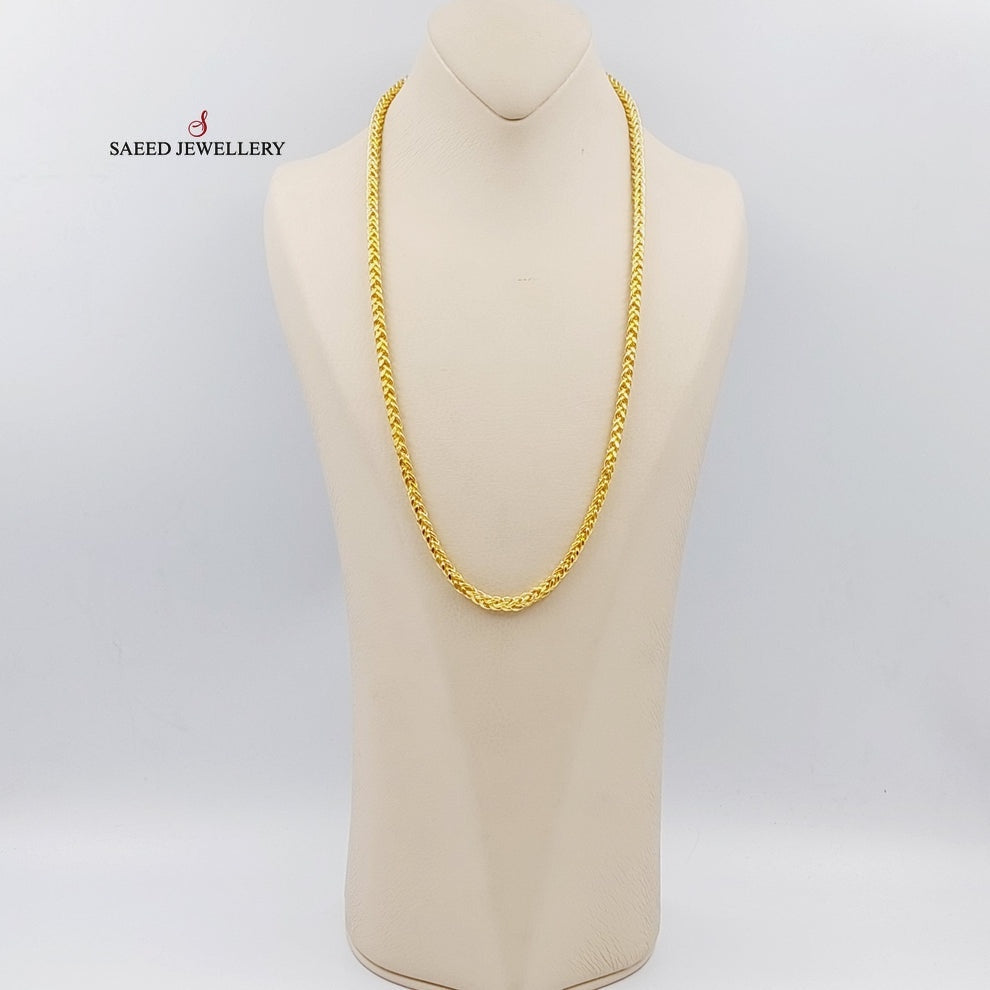 21K Gold 5mm Franco Chain 60cm by Saeed Jewelry - Image 3