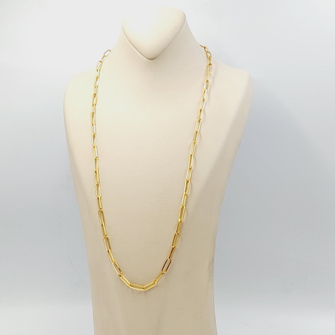 21K Gold 5mm Paperclip Chain 65cm | 25.60" by Saeed Jewelry - Image 4