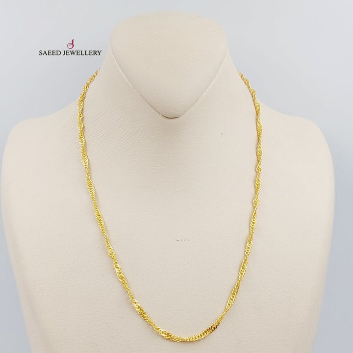 21K Gold 5mm Singapore Chain by Saeed Jewelry - Image 2