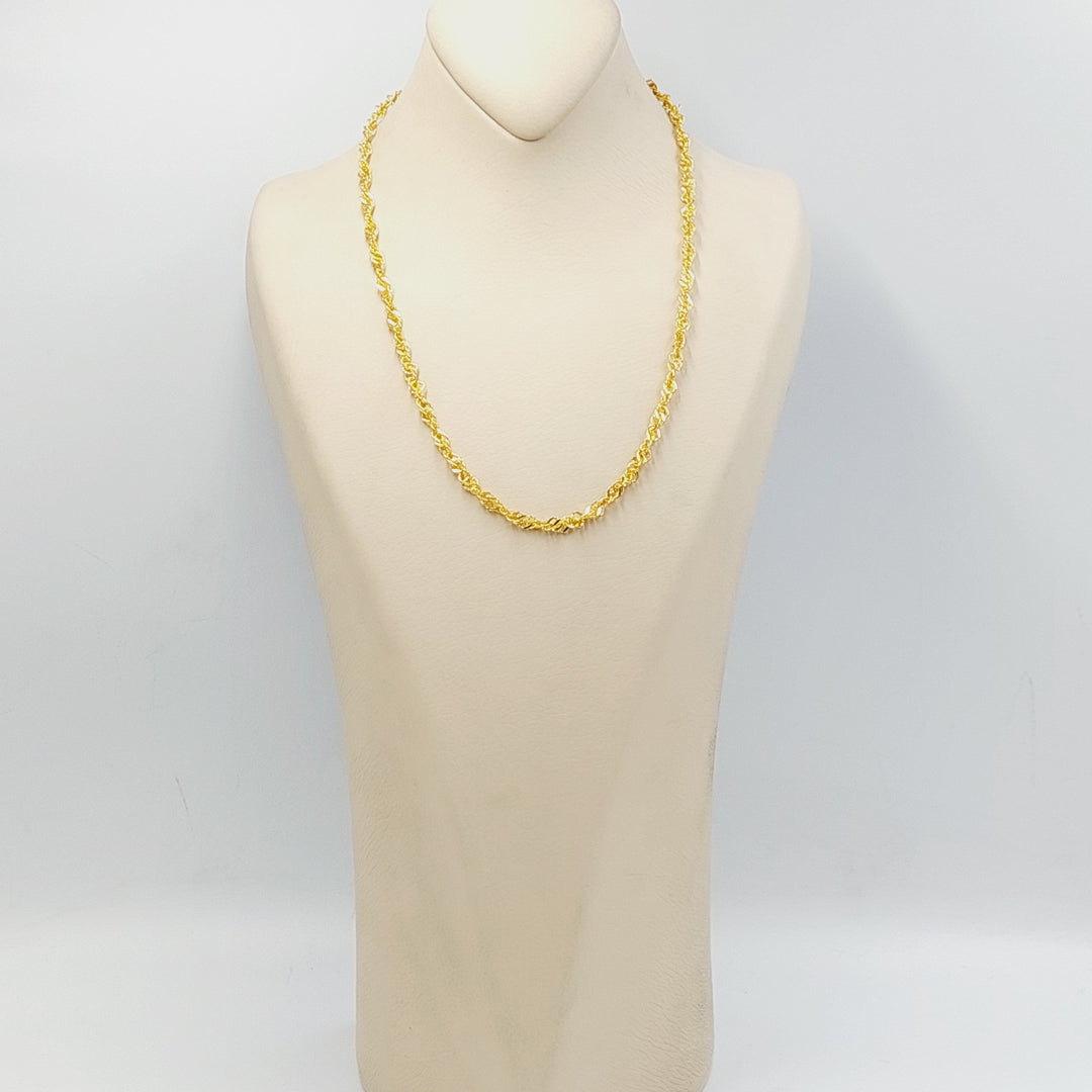 21K Gold 5mm Singapore Chain by Saeed Jewelry - Image 5