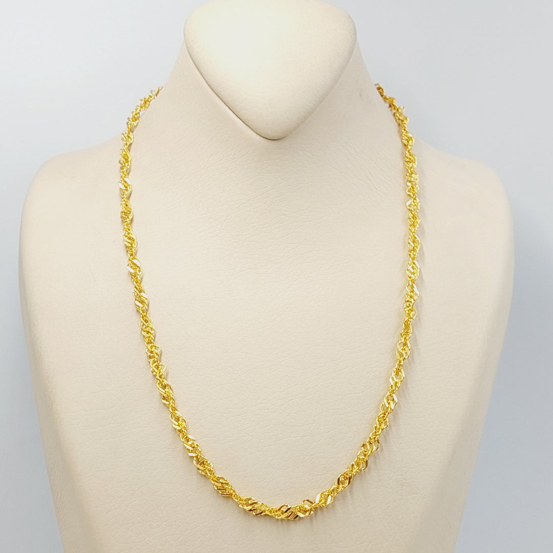 21K Gold 5mm Singapore Chain by Saeed Jewelry - Image 6