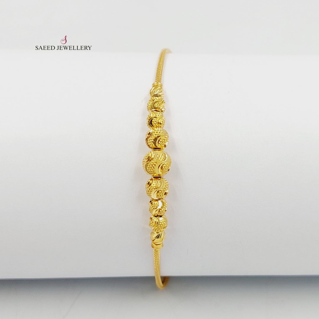 21K Gold Balls Bracelet by Saeed Jewelry - Image 1