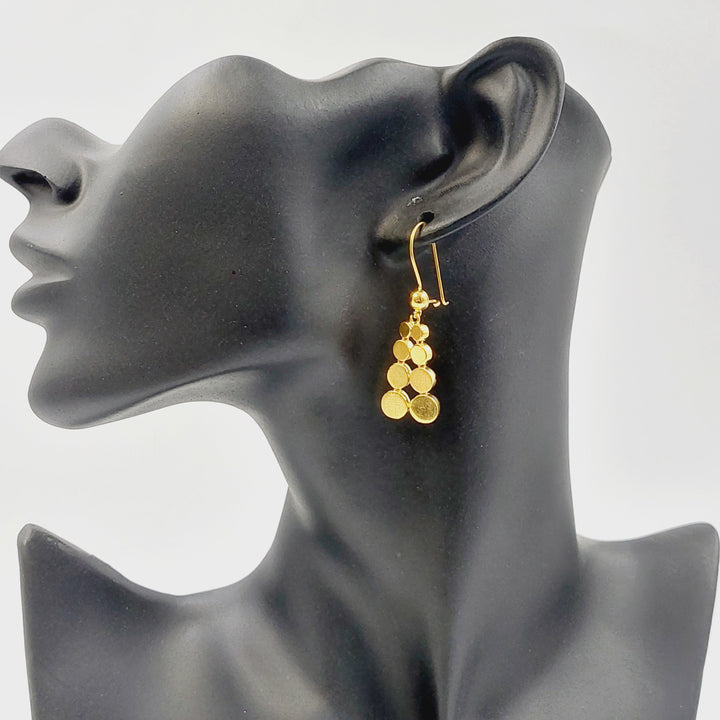 21K Gold Rounded Earrings by Saeed Jewelry - Image 3