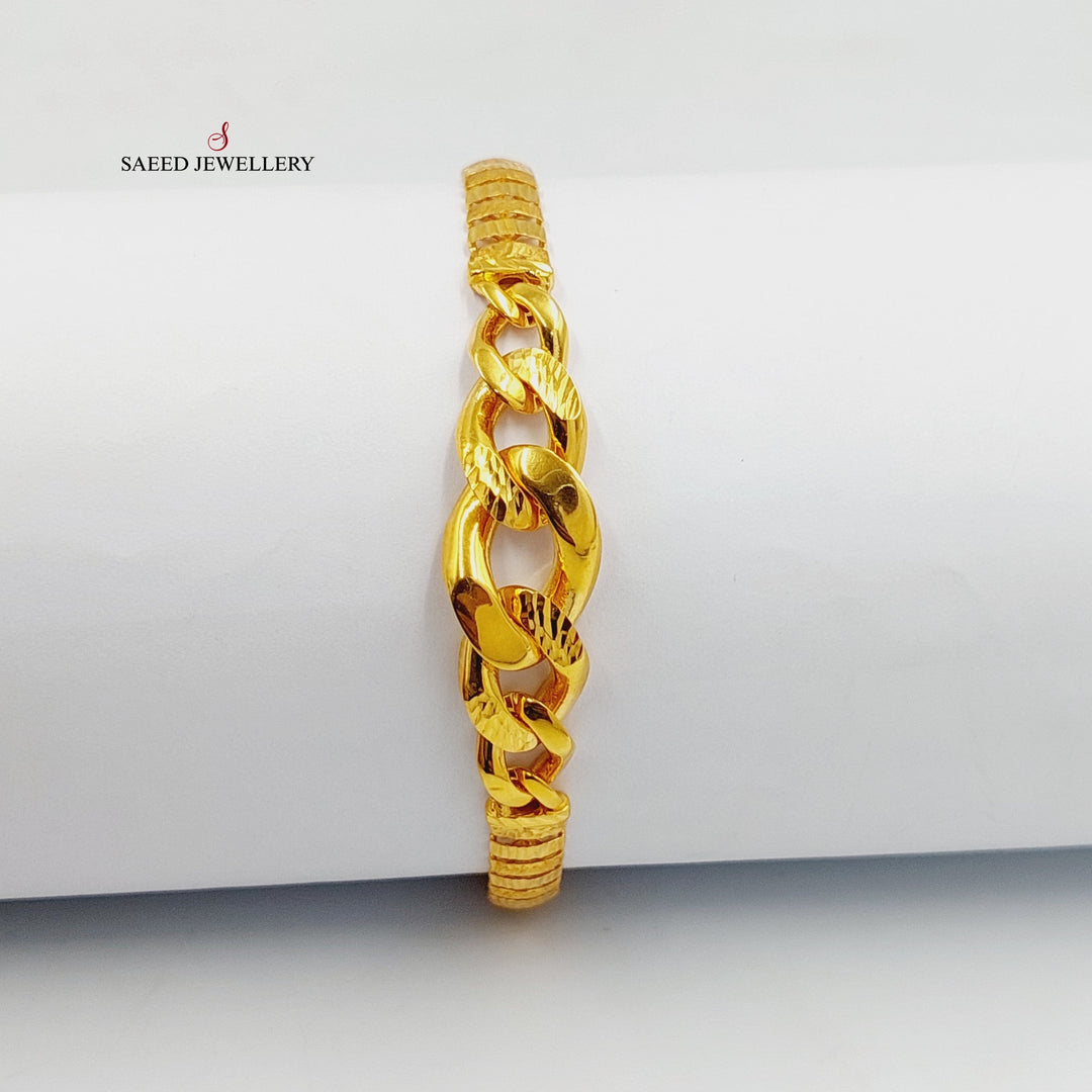 21K اسوارة جنزير نقش-مجوهرات الشيخ سعيد-Saeed Jewelry 