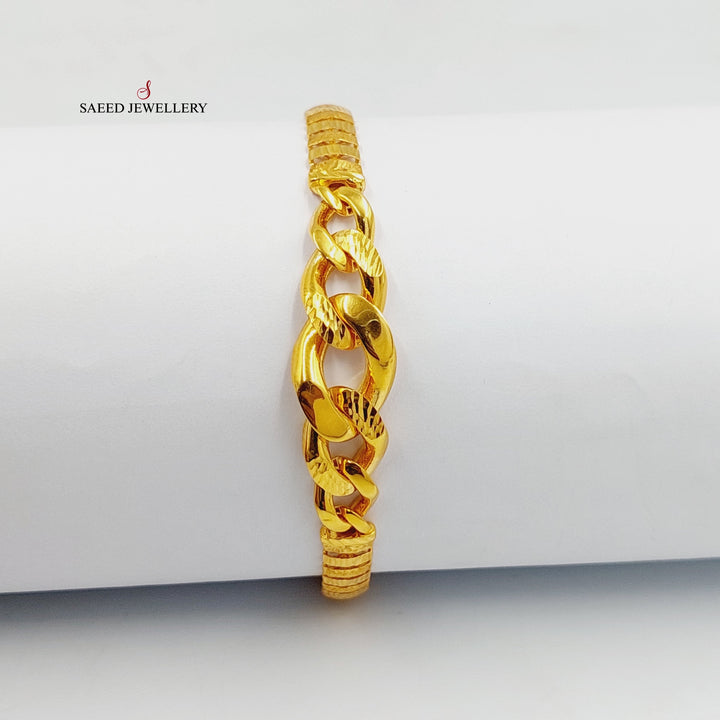 21K اسوارة جنزير نقش-مجوهرات الشيخ سعيد-Saeed Jewelry 