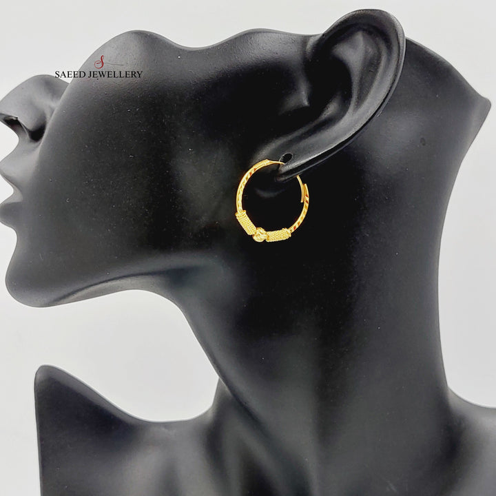 21K Gold Hoop Earrings by Saeed Jewelry - Image 3